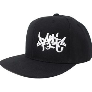 Panic 39 Black Tag Logo Snapback Hat @panic39